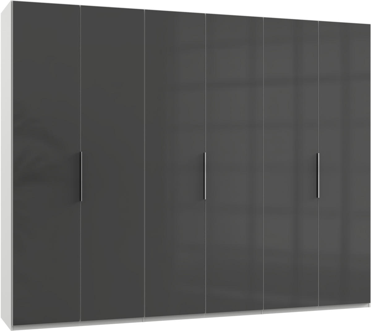 DREHTÜRENSCHRANK in Grau, Weiss  - Chromfarben/Weiss, Modern, Glas/Holzwerkstoff (300/236/58cm) - MID.YOU