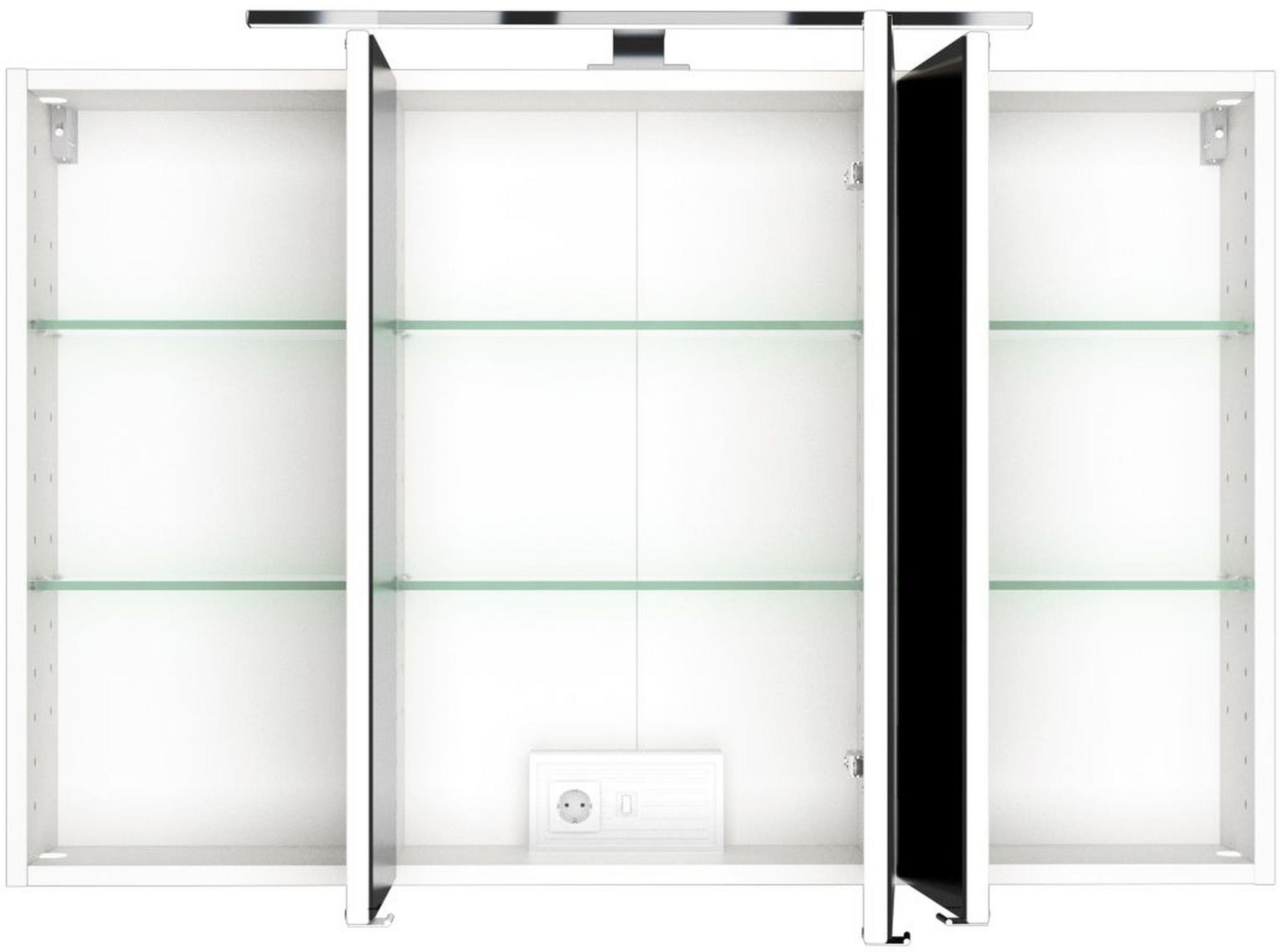 SPIEGELSCHRANK 100/66/20 cm  - Chromfarben/Weiß, Design, Glas/Holzwerkstoff (100/66/20cm) - Held