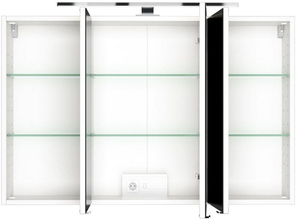 SPIEGELSCHRANK 100/66/20 cm  - Chromfarben/Weiß, Design, Glas/Holzwerkstoff (100/66/20cm) - Held
