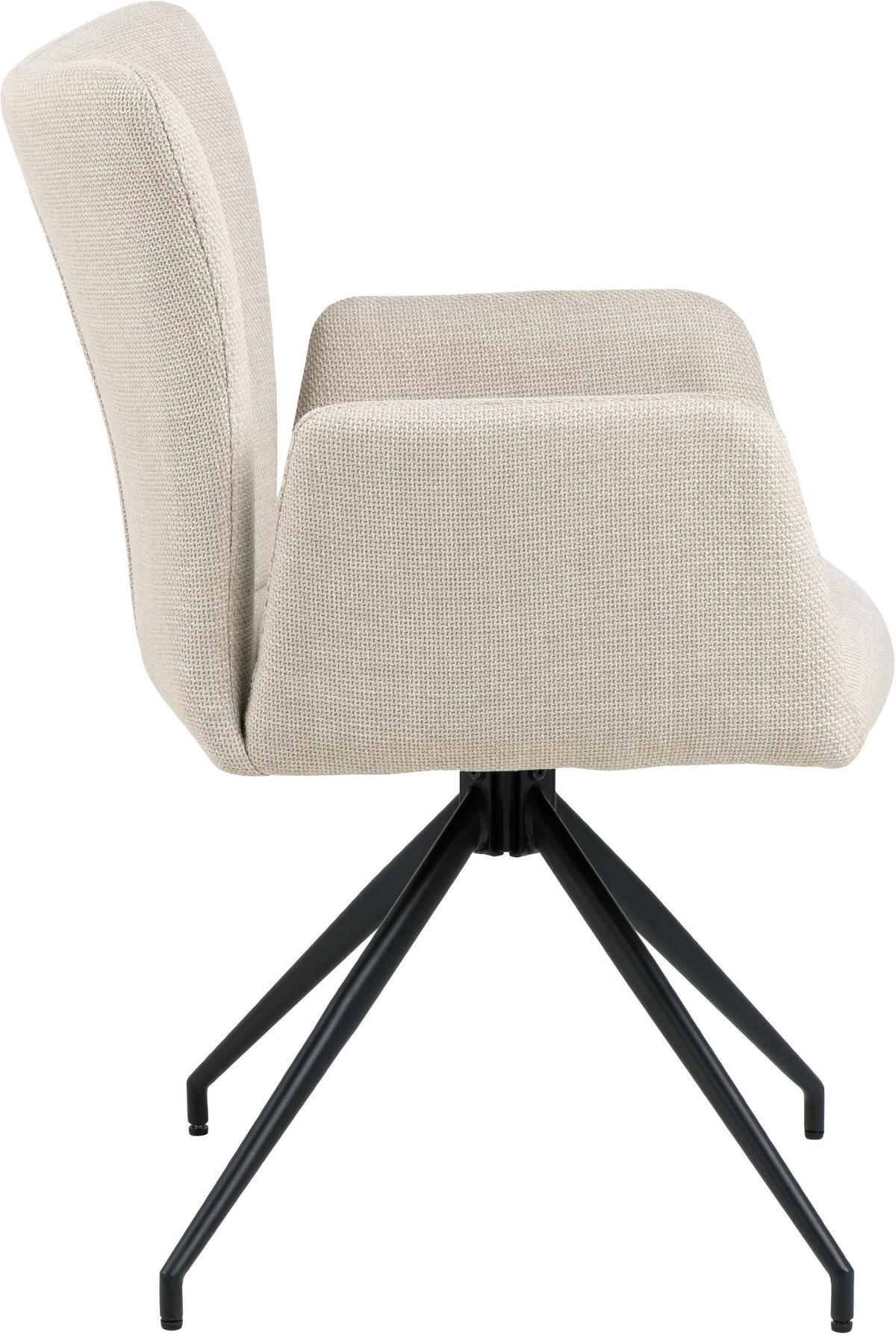 ARMLEHNSTUHL  in Webstoff  - Beige/Schwarz, Modern, Textil/Metall (57,5/86/61,5cm) - MID.YOU