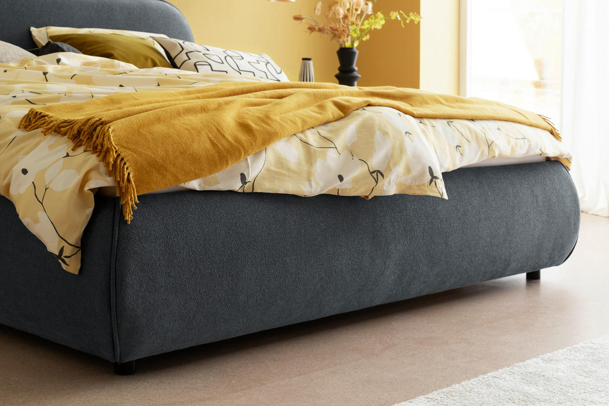 POLSTERBETT Graphitfarben 180/200 cm  - Graphitfarben, Design, Holz/Textil (180/200cm) - Schöner Wohnen