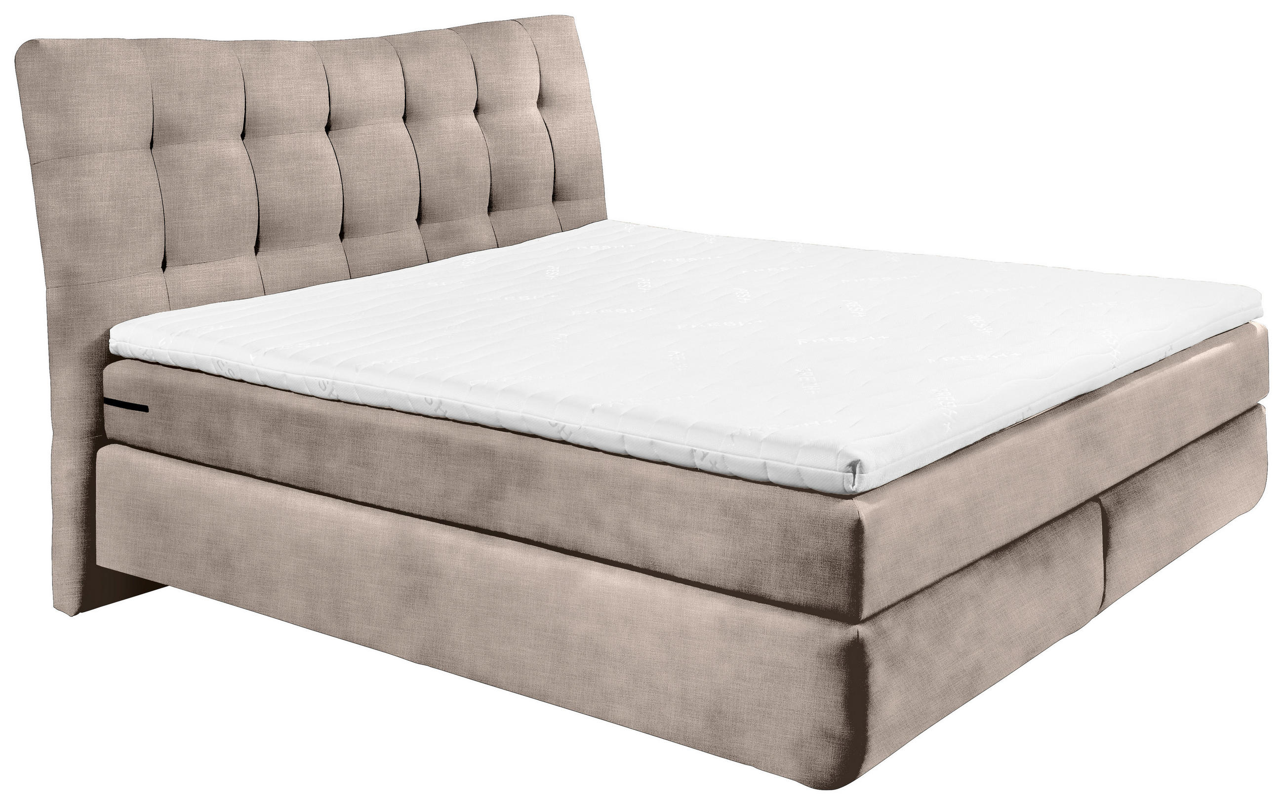 BOXSPRINGBETT 180/200 cm  in Creme  - Creme/Schwarz, Basics, Holzwerkstoff/Kunststoff (180/200cm) - Esposa