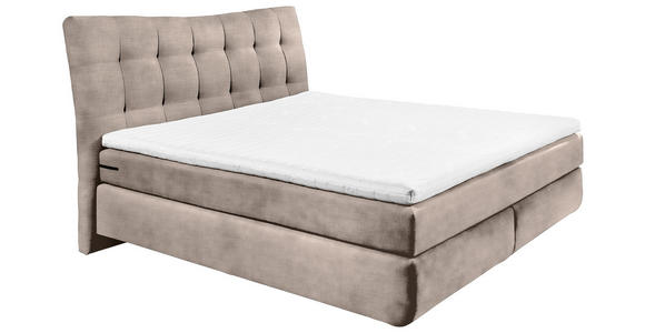 BOXSPRINGBETT 180/200 cm  in Creme  - Creme/Schwarz, Basics, Holzwerkstoff/Kunststoff (180/200cm) - Esposa