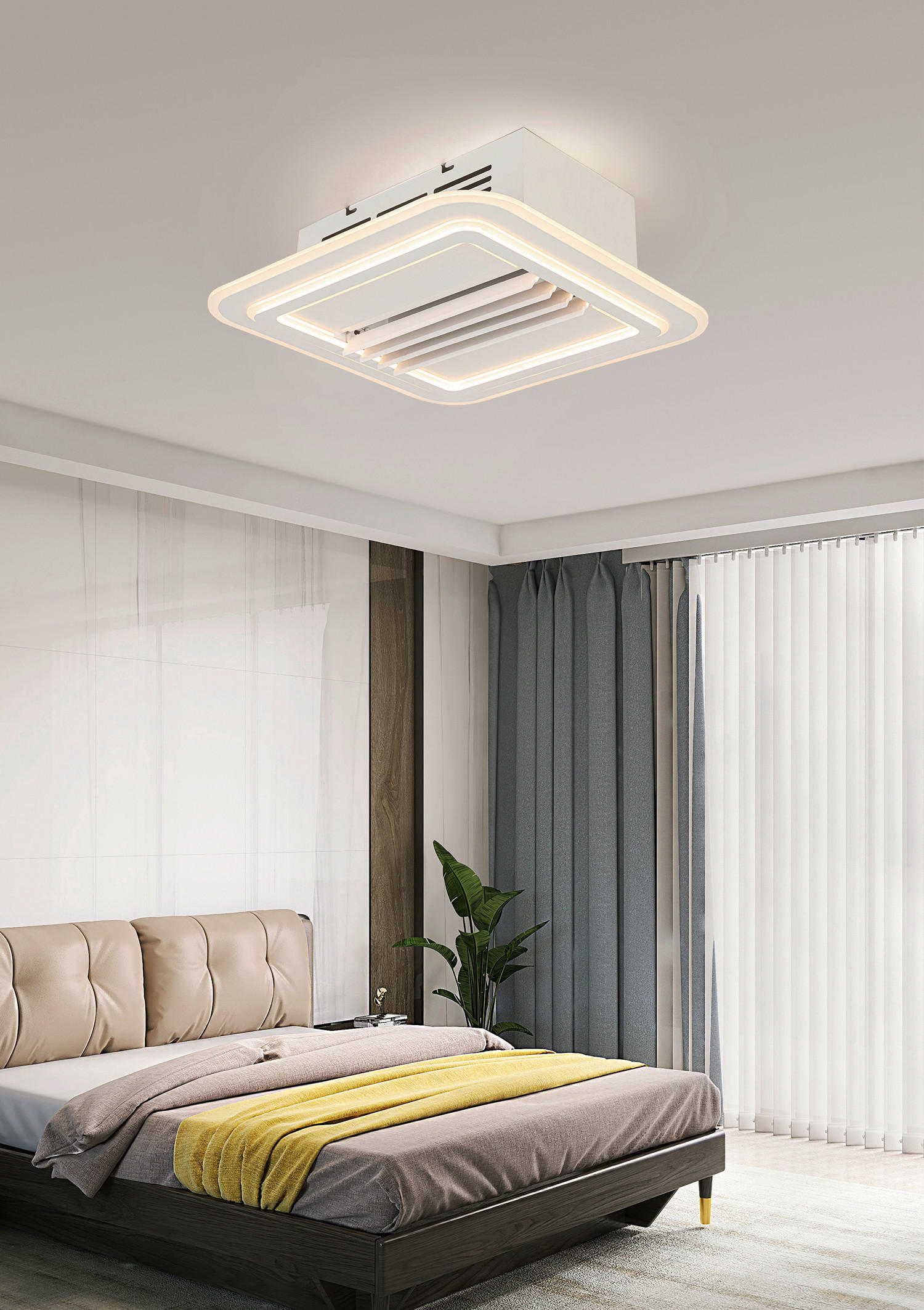 MENNYEZETI VENTILÁTOR - fekete/fehér, Basics, műanyag/fém (50/50/16cm) - Mican