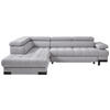 ECKSOFA in Webstoff Grau  - Schwarz/Grau, Design, Textil/Metall (223/263cm) - Welnova