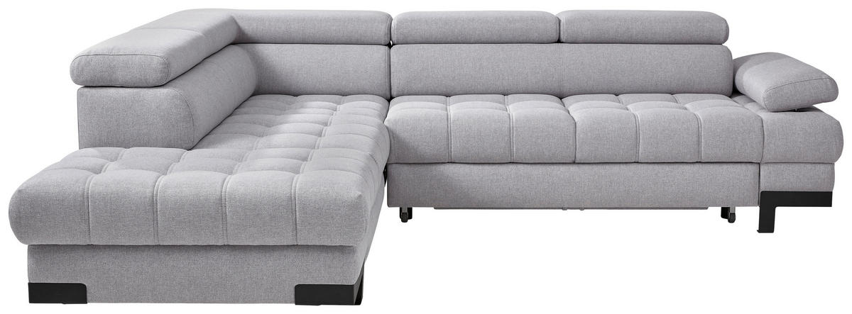 ECKSOFA Grau Webstoff  - Schwarz/Grau, Design, Textil/Metall (223/263cm) - Welnova