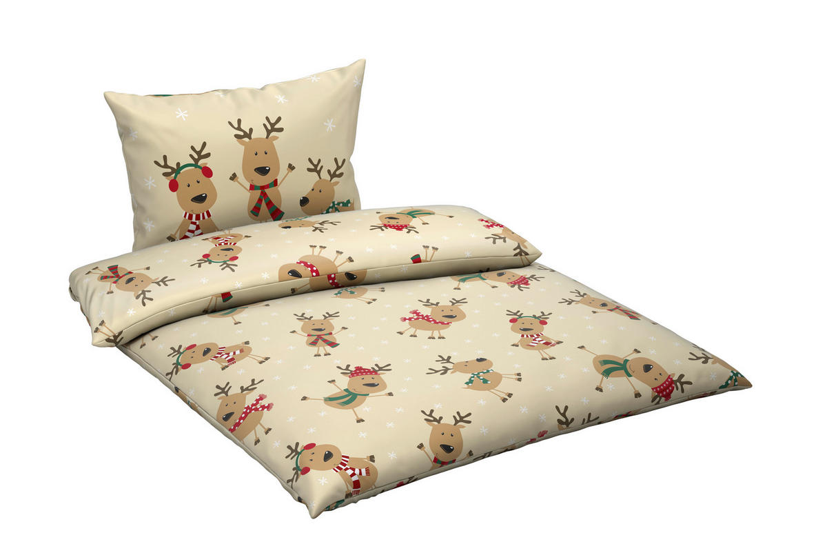 BETTWÄSCHE 2-teilig TANJA Satin 140/200 cm  - Beige, KONVENTIONELL, Textil (140/200cm) - Esposa