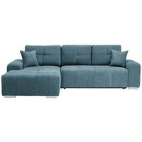 ECKSOFA in Webstoff Türkis  - Türkis/Silberfarben, Design, Kunststoff/Textil (194/280cm) - Carryhome