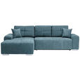 ECKSOFA Türkis Webstoff  - Türkis/Silberfarben, Design, Kunststoff/Textil (194/280cm) - Carryhome