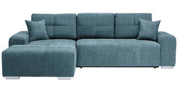 ECKSOFA Türkis Webstoff - Türkis/Silberfarben, Design, Kunststoff/Textil (194/280cm) - Carryhome