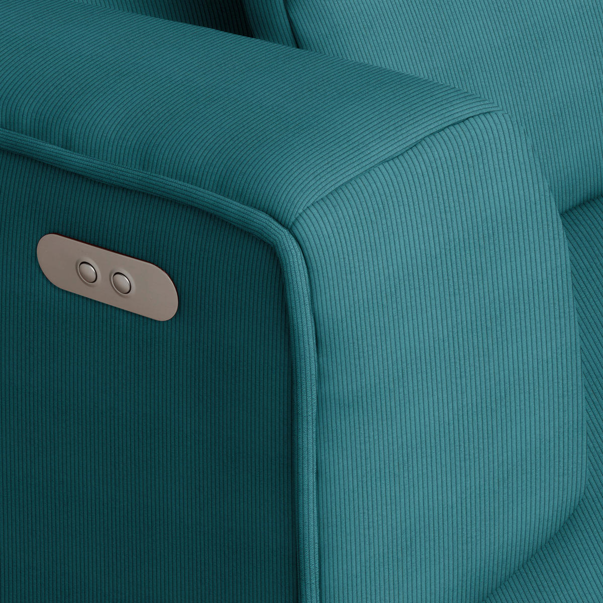 ECKSOFA Feincord Petrol  - Petrol/Schwarz, Design, Kunststoff/Textil (188/288cm) - Welnova