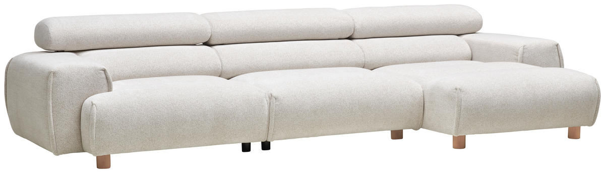 HÖRNSOFFA i velour vit  - vit/bokfärgad, Design, trä/textil (329/150cm) - Livetastic