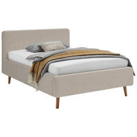 POLSTERBETT 140/200 cm,  in Beige, Lattenrost, Bettkasten,  - Eichefarben/Birkefarben, Design, Holz/Textil (140/200cm) - Xora