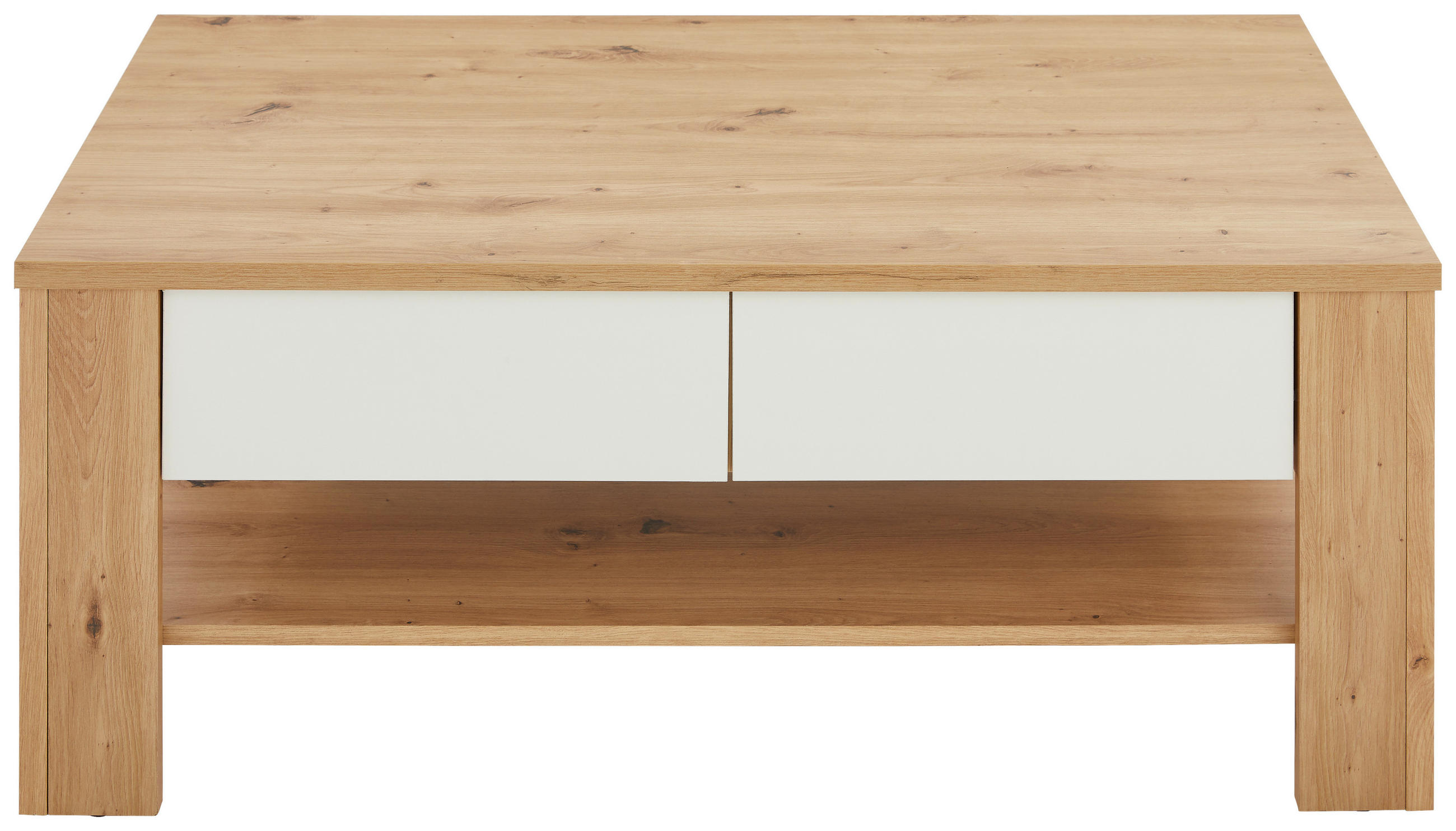 COUCHTISCH 111/65/44,5 cm rechteckig Eiche Artisan  - Weiß/Eiche Artisan, Design, Holzwerkstoff (111/65/44,5cm) - Carryhome