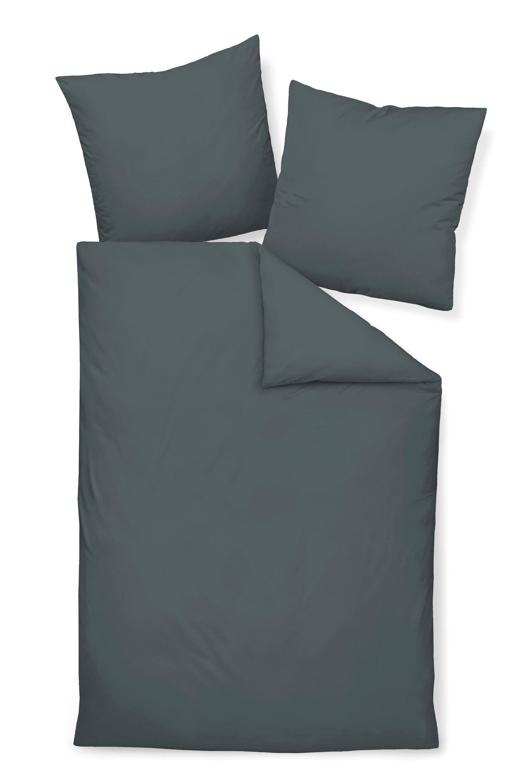 BETTWÄSCHE Giacomo Makosatin 135/200 cm  - Anthrazit, Basics, Textil (135/200cm) - Janine
