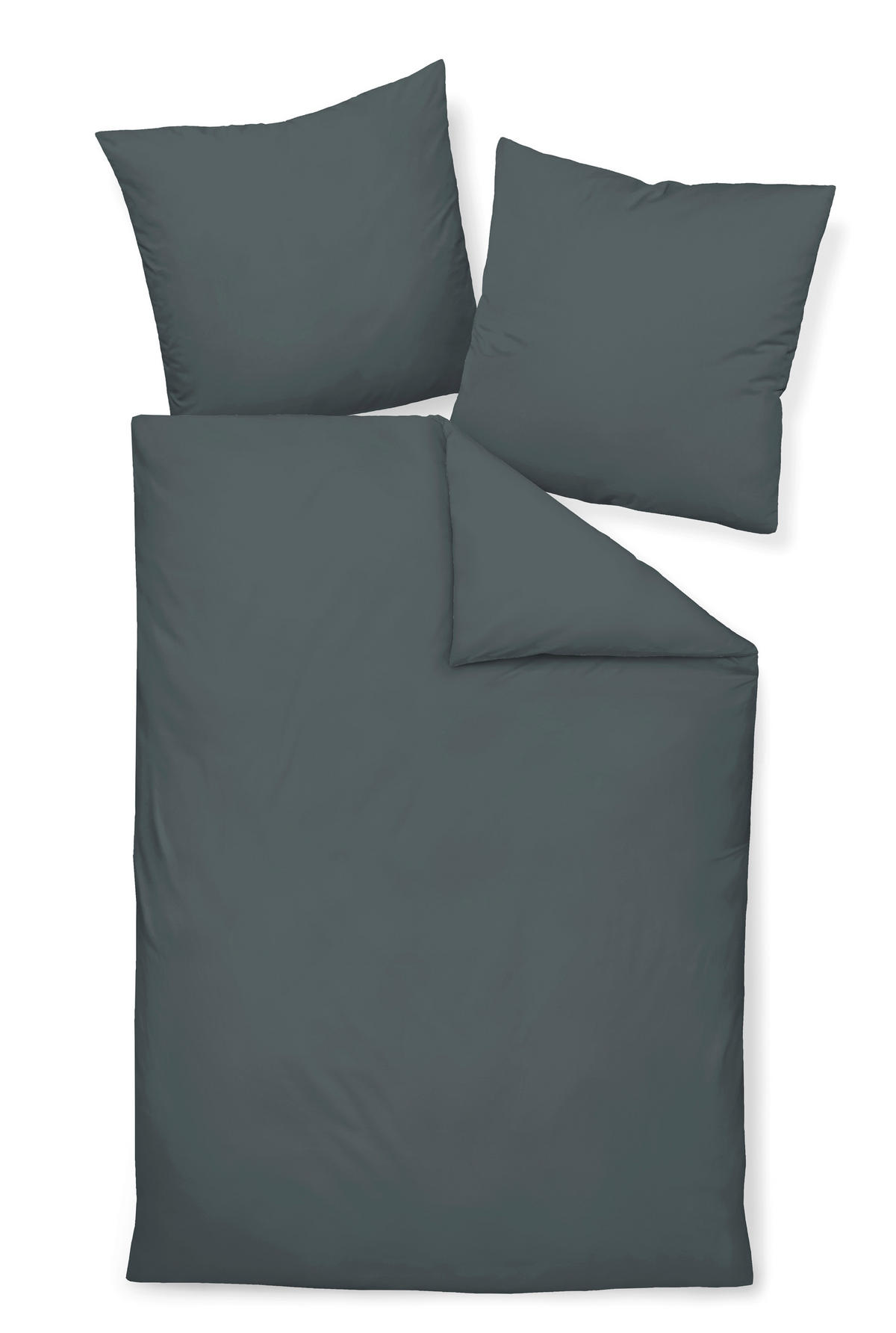 BETTWÄSCHE Giacomo Makosatin 135/200 cm  - Anthrazit, Basics, Textil (135/200cm) - Janine