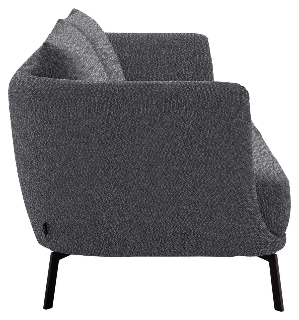 2,5-SITZER  in Flachgewebe Grau  - Schwarz/Grau, Design, Textil/Metall (190/71/91cm) - Schöner Wohnen