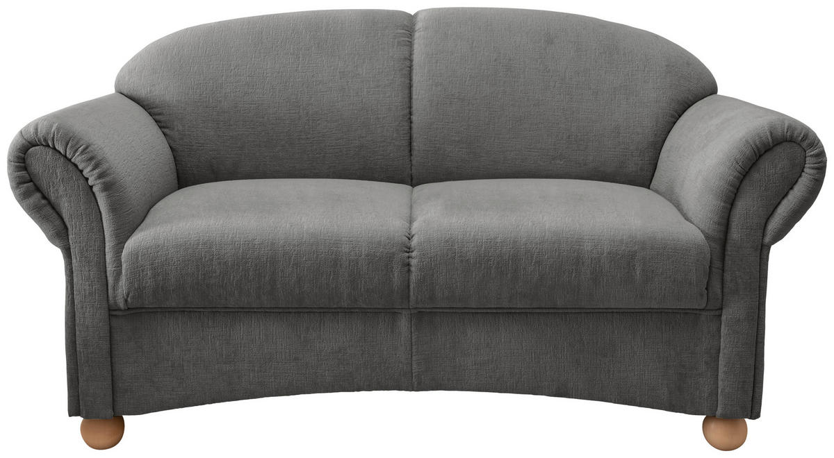2,5-SITZER Mikrofaser Graubraun  - Wildeiche/Graubraun, KONVENTIONELL, Holz/Textil (198/84/80cm) - Livetastic