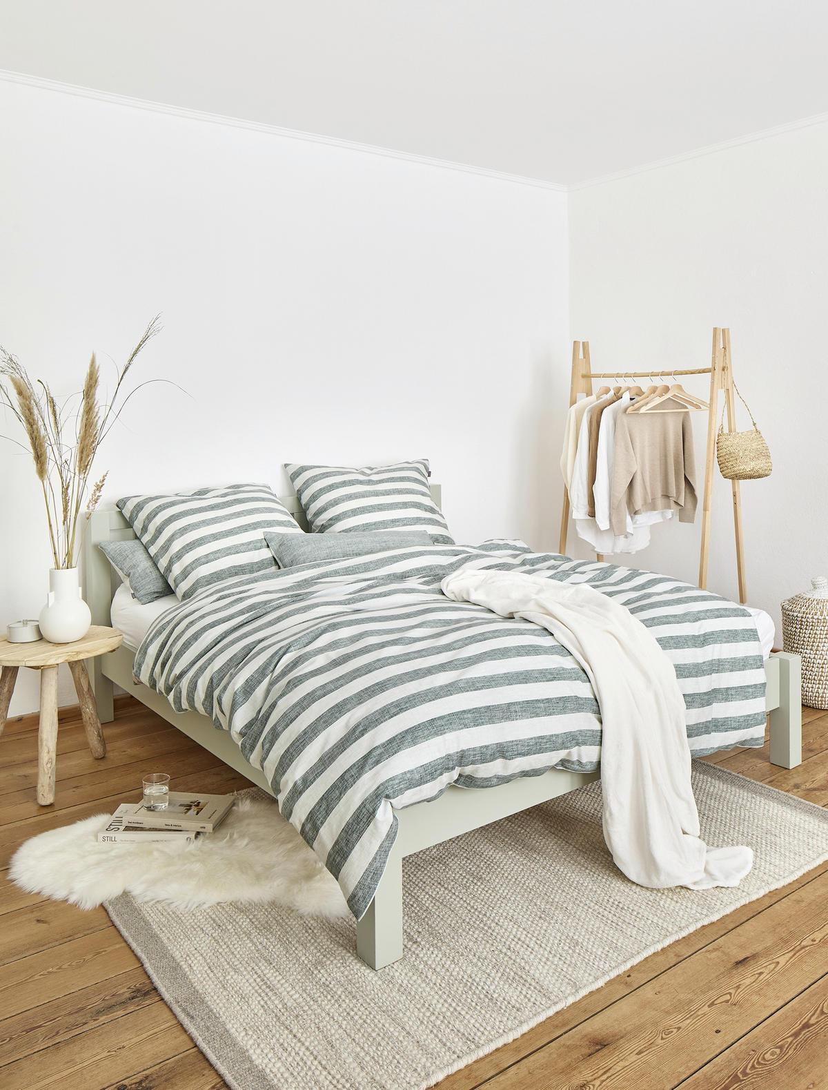 BETTWÄSCHE Makosatin 140/200 cm  - Salbeigrün, KONVENTIONELL, Textil (140/200cm) - Irisette