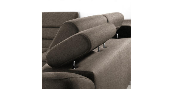 ECKSOFA in Webstoff Graubraun  - Graubraun, Design, Textil/Metall (235/280cm) - Hom`in