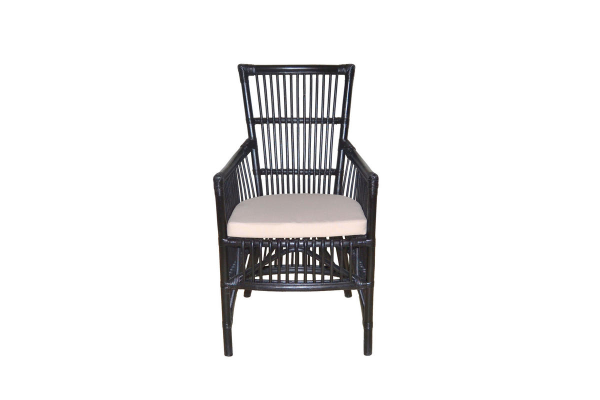 SESSEL in Schwarz  - Schwarz/Weiß, Natur, Holz/Textil (62/55/96cm) - MID.YOU