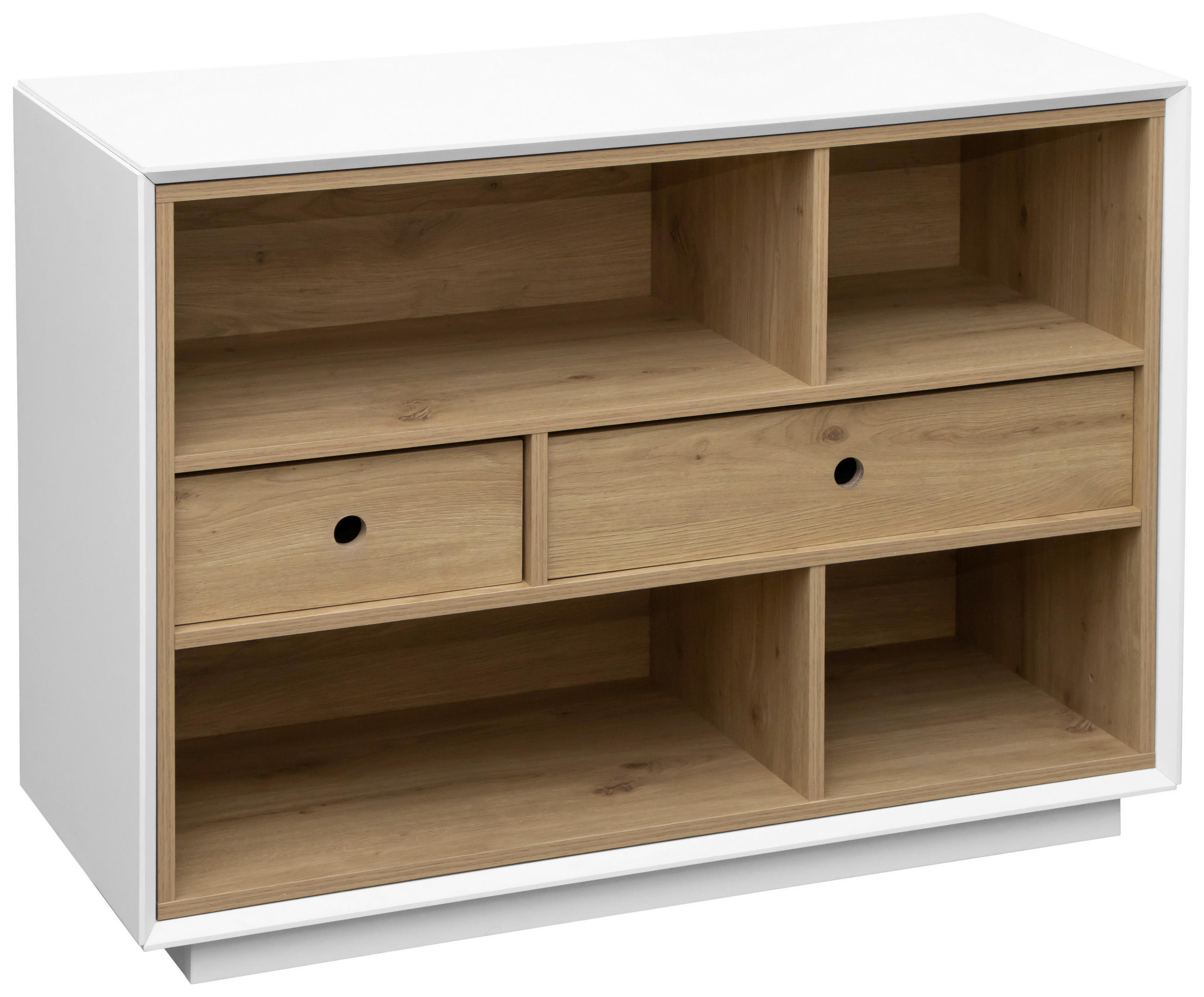 AKTENREGAL Weiß, Eiche Artisan  - Weiß/Eiche Artisan, Design, Holzwerkstoff (100/74/40cm) - Venda