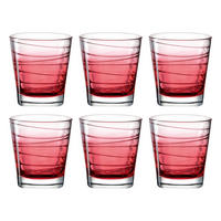 WHISKY-GLÄSERSET 250,00 ml 6-teilig  - Rot, Design, Glas (8,30/9,00/8,30cm) - Leonardo