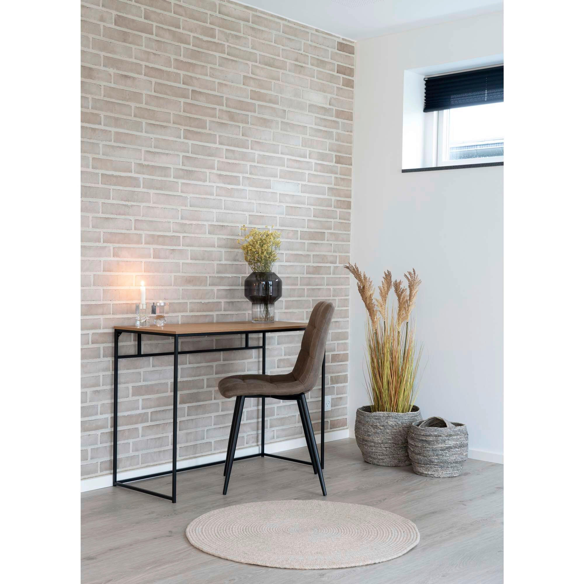 SCHREIBTISCH  in Schwarz, Eichefarben  - Eichefarben/Schwarz, MODERN, Holzwerkstoff/Metall (100/75/45cm) - MID.YOU