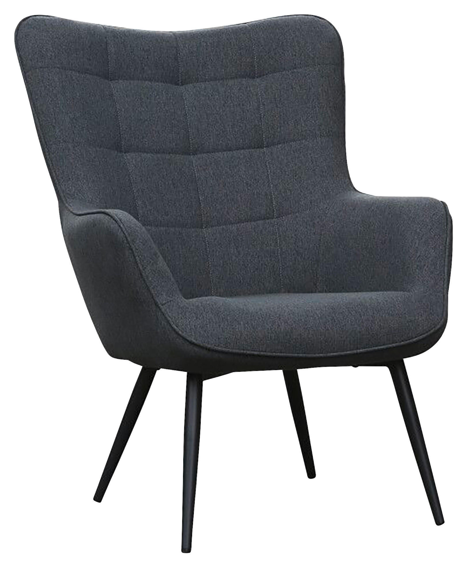 SESSELSET in Webstoff Dunkelgrau - Dunkelgrau/Schwarz, MODERN, Holzwerkstoff/Textil (72/60/97/39/80/41cm) - MID.YOU