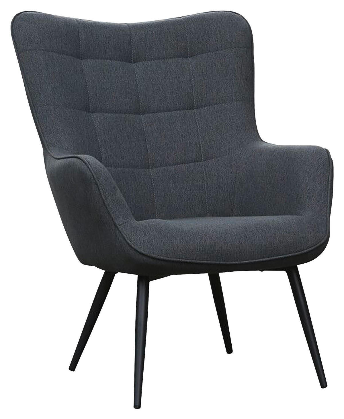 SESSEL in Webstoff Dunkelgrau  - Dunkelgrau/Schwarz, MODERN, Holzwerkstoff/Textil (72/97/80cm) - MID.YOU