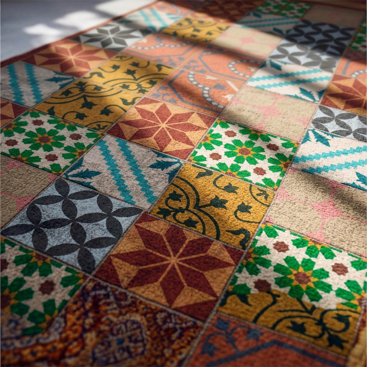 KÜCHENLÄUFER 60/150 cm Essenza Carreaux ciment Multicolor  - Multicolor, Design, Kunststoff/Textil (60/150cm) - Esposa