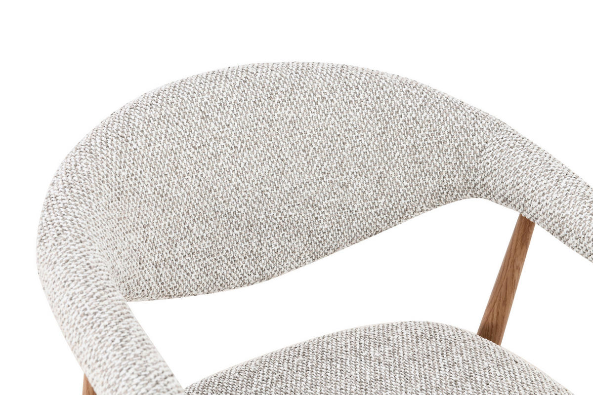 ARMLEHNSTUHL  Stoffauswahl Bouclé  Eichefarben, Hellgrau  - Eichefarben/Hellgrau, Design, Textil/Metall (58/78/60cm) - Lomoco