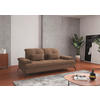 2,5-SITZER in Flachgewebe Hellbraun  - Hellbraun/Schwarz, Konventionell, Textil/Metall (202/90/122cm) - Sit & More