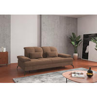 2,5-SITZER in Flachgewebe Hellbraun  - Hellbraun/Schwarz, Konventionell, Textil/Metall (202/90/122cm) - Sit & More