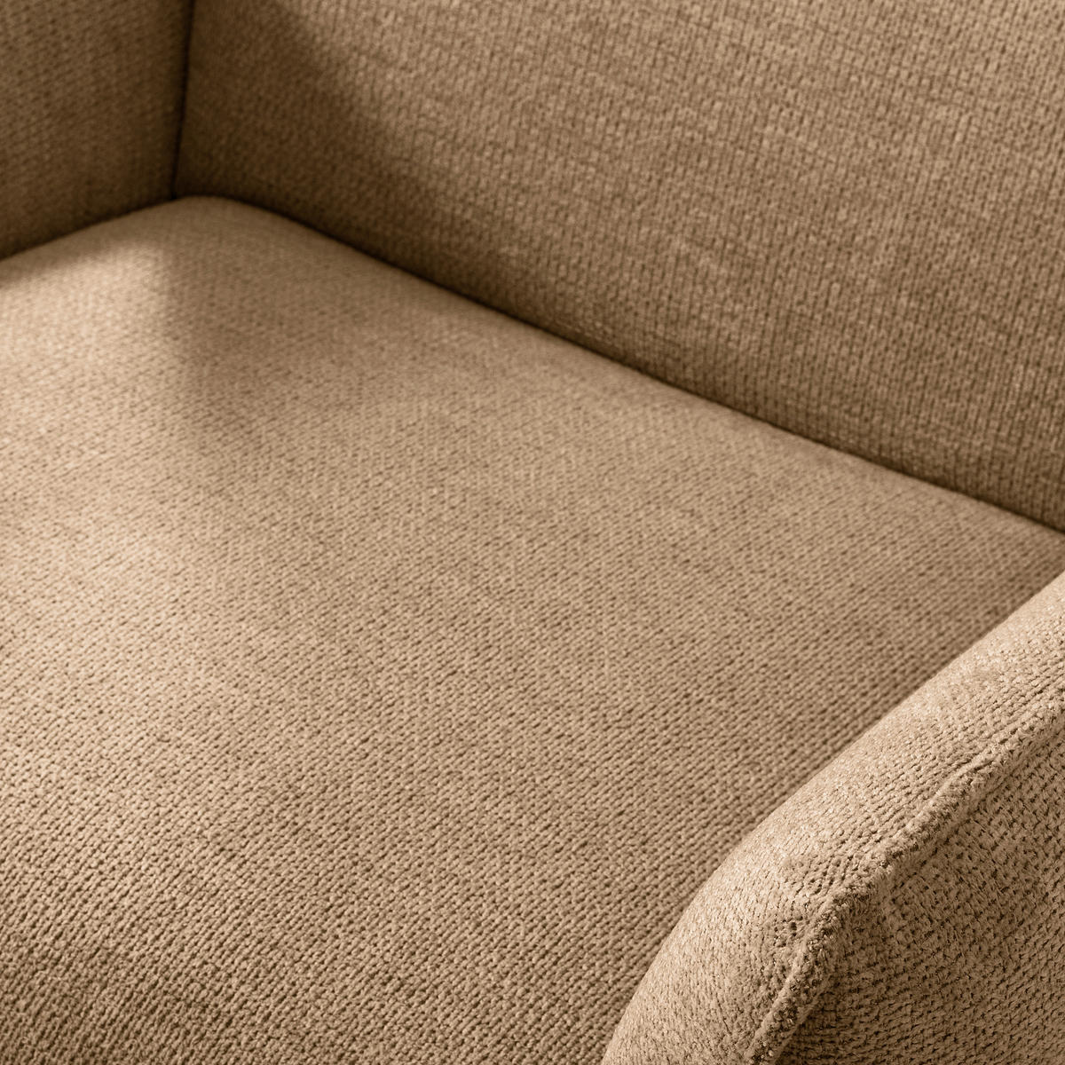 RELAXSESSEL Chenille Relaxfunktion, Kopfteilverstellung, Rücken echt    - Sandfarben/Schwarz, Design, Textil/Metall (77/107/88cm) - Livetastic