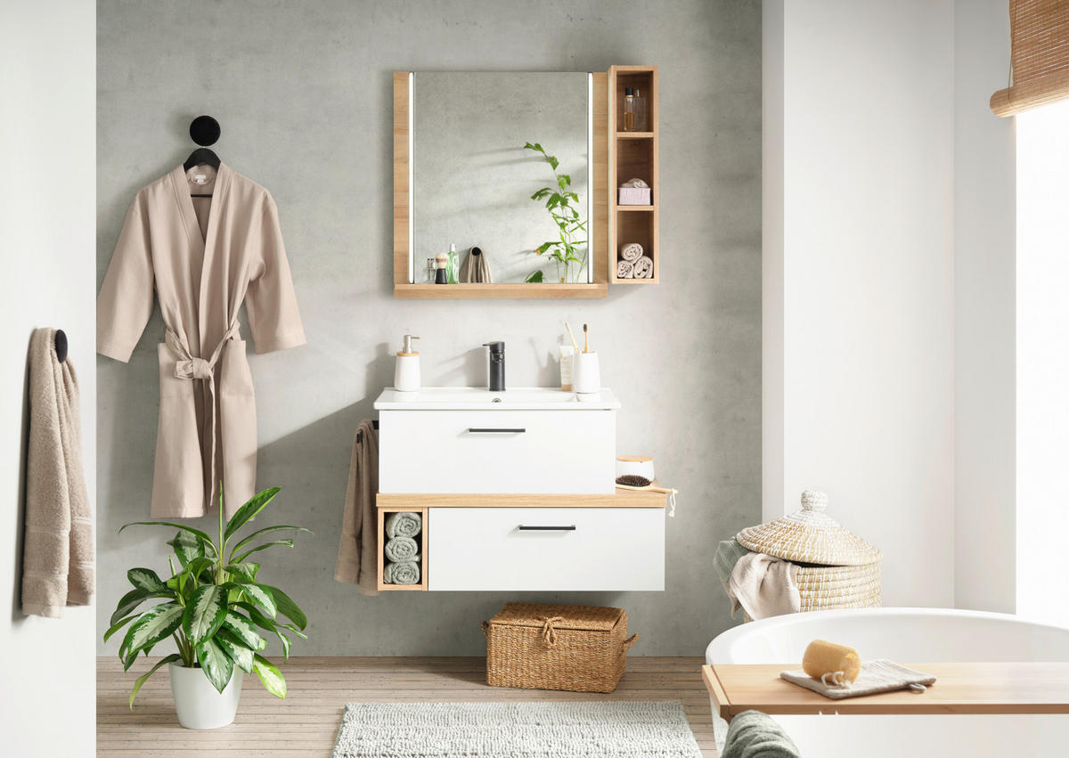 BADEZIMMER  in 88 cm  - Eichefarben/Weiß, MODERN, Keramik/Holzwerkstoff (88cm) - Pelipal