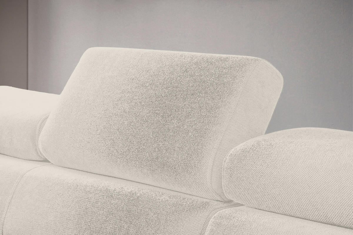 WOHNLANDSCHAFT inkl. Funktion Beige Flachgewebe  - Beige/Schwarz, MODERN, Textil/Metall (206/333/180cm) - Stylife