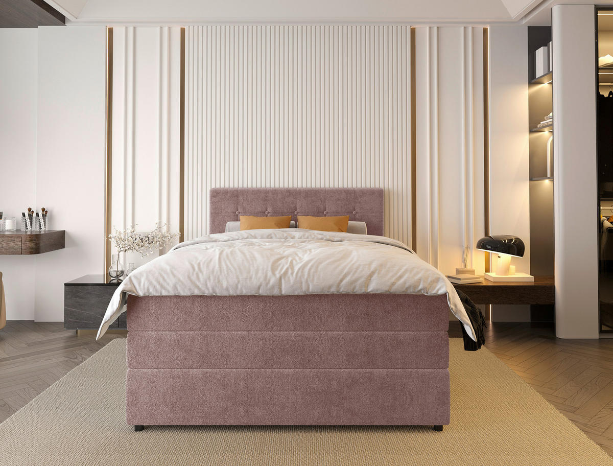 BOXSPRINGBETT 140/200 cm  in Hellrot  - Hellrot/Schwarz, Konventionell, Kunststoff/Textil (140/200cm) - Carryhome