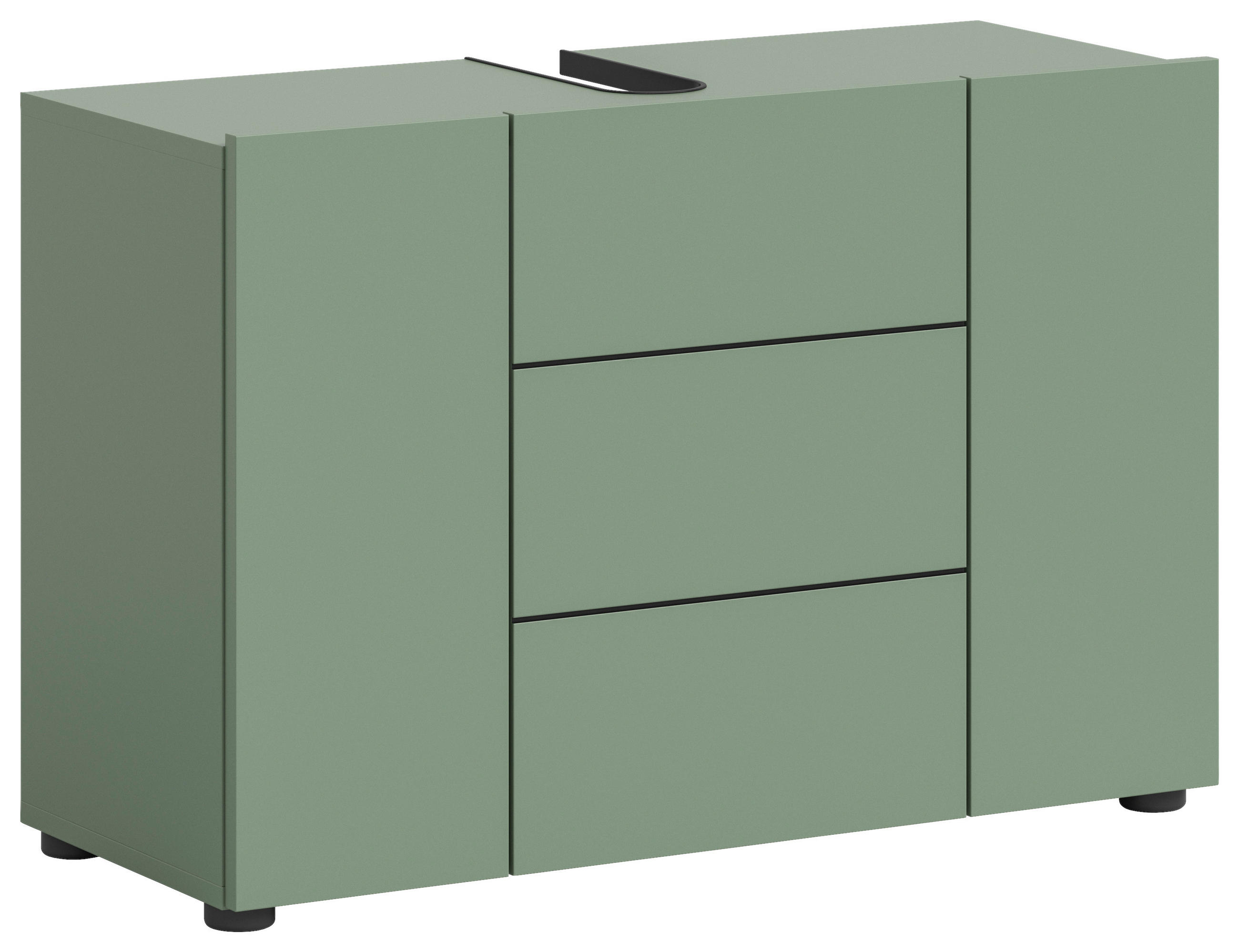 WASCHBECKENUNTERSCHRANK 82/56/34 cm  - Schwarz/Grün, MODERN, Holzwerkstoff/Kunststoff (82/56/34cm) - MID.YOU