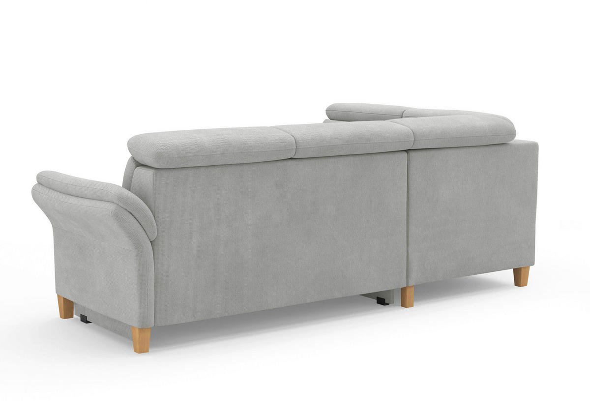 ECKSOFA GLENDALE E Silberfarben Flachgewebe  - Eichefarben/Silberfarben, KONVENTIONELL, Holz/Textil (193/247cm) - Sit & More