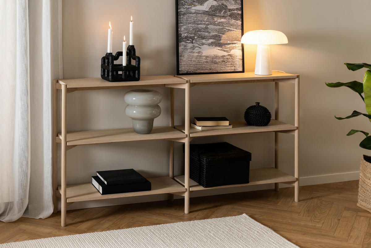REGAL Eiche massiv Eichefarben  - Eichefarben, Trend, Holz/Holzwerkstoff (169/88,5/30cm)