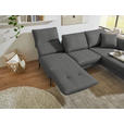 ECKSOFA  in Flachgewebe Dunkelgrau  255-365/175-224 cm  - Dunkelgrau/Schwarz, Design, Textil/Metall (255-365/175-224cm) - Dieter Knoll