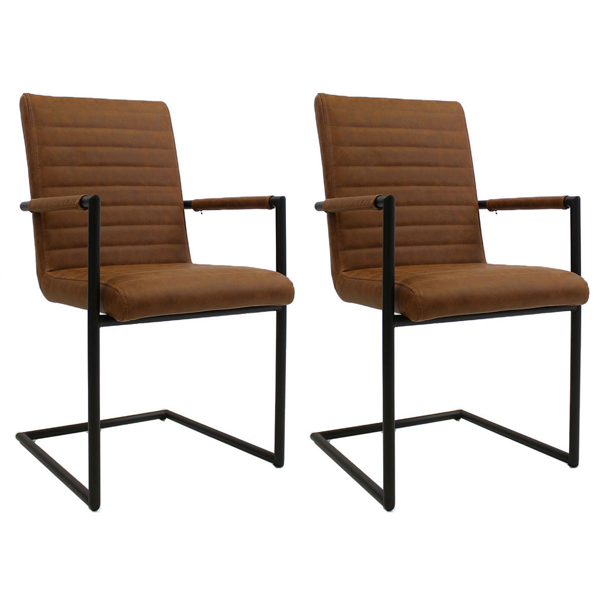 Mid.you Armlehnstuhl-Set Cognac 54x97x57 cm