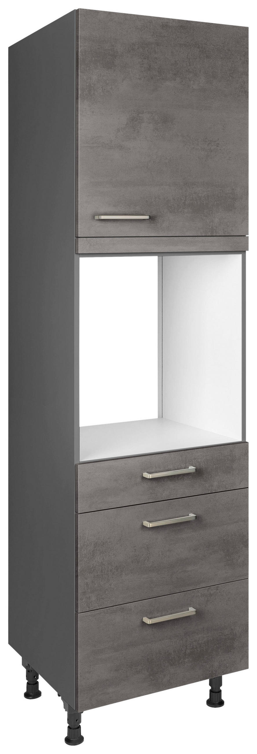 GERÄTEUMBAUSCHRANK 60/216,6/58 cm  in Schieferfarben  - Schieferfarben/Edelstahlfarben, MODERN, Holzwerkstoff/Metall (60/216,6/58cm) - Nobilia