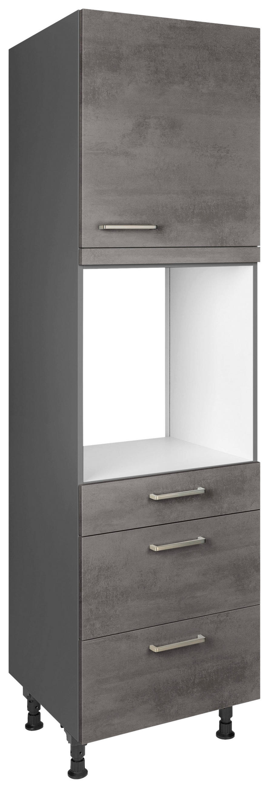 GERÄTEUMBAUSCHRANK 60/216,6/58 cm  in Schieferfarben  - Schieferfarben/Edelstahlfarben, MODERN, Holzwerkstoff/Metall (60/216,6/58cm) - Nobilia