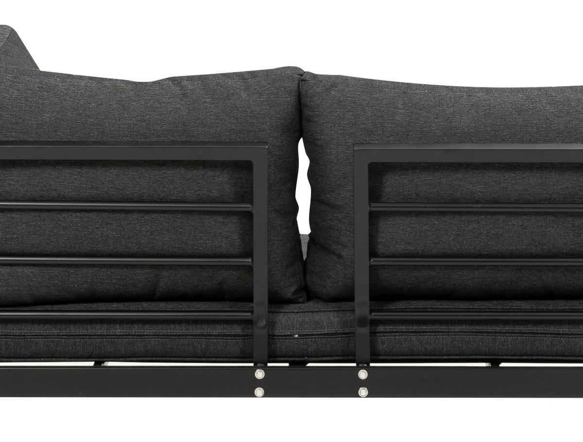 LOUNGEGARNITUR Akazie massiv, Hartholz Aluminium  - Anthrazit/Braun, MODERN, Holz/Textil (178/68/228,5cm) - Gardenson