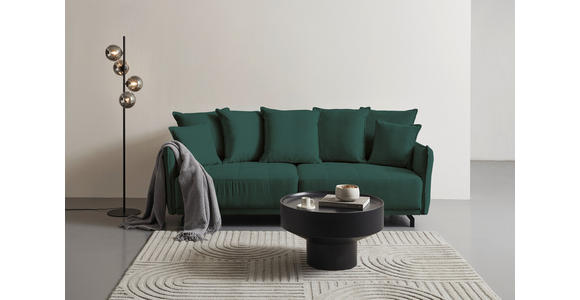 BIGSOFA in Cord Dunkelgrün - Dunkelgrün/Schwarz, Design, Textil/Metall (226/91/103cm) - Carryhome