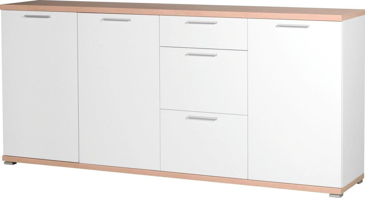 SIDEBOARD 192/88/40 cm  in Weiss, Eichefarben  - Weiss/Eichefarben, Design, Holzwerkstoff/Kunststoff (192/88/40cm) - Carryhome
