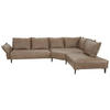 ECKSOFA in Echtleder Sandfarben  340/272 cm  - Sandfarben/Schwarz, Design, Leder/Metall (340/272cm) - W.Schillig