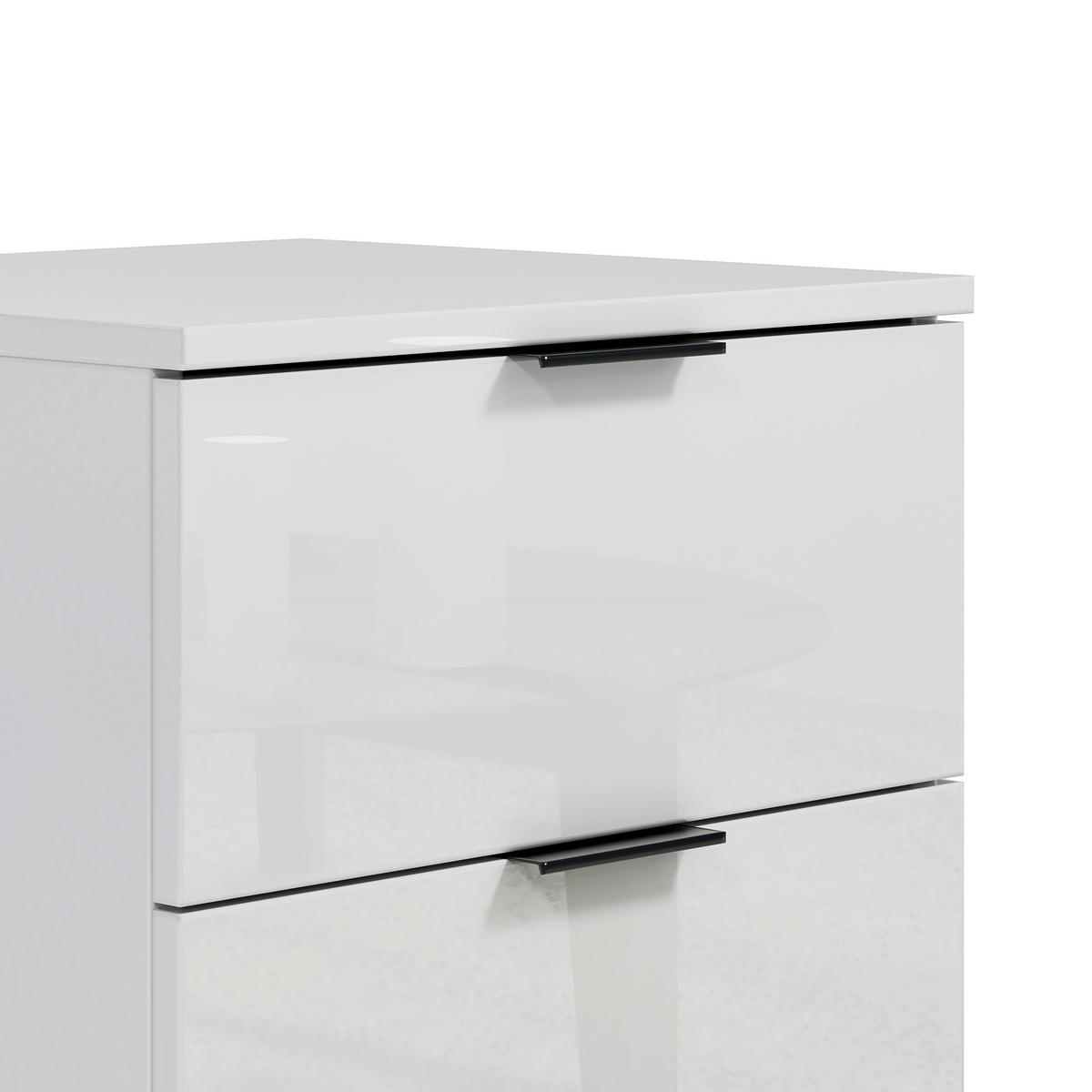 NACHTSCHRANK 45,1/56,7/43 cm  - Schwarz/Weiß, Design, Holzwerkstoff/Metall (45,1/56,7/43cm) - Novel